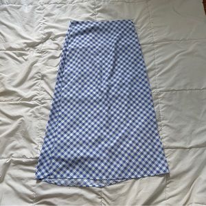 baby blue gingham maxi skirt